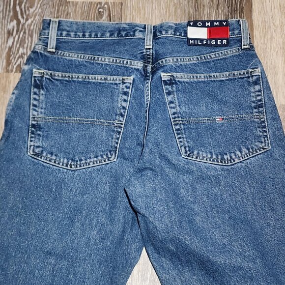 Vintage Tommy Hilfiger Tommy Jeans 31x30 Straight Leg Denim Blue USA Fabric Y2K - Picture 10 of 16